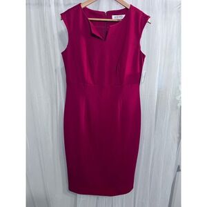 Kasper Red Sleeveless Notched Neck Sheath Dress Womens Size 6 NWT